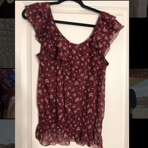 Off the shoulder floral sheet top